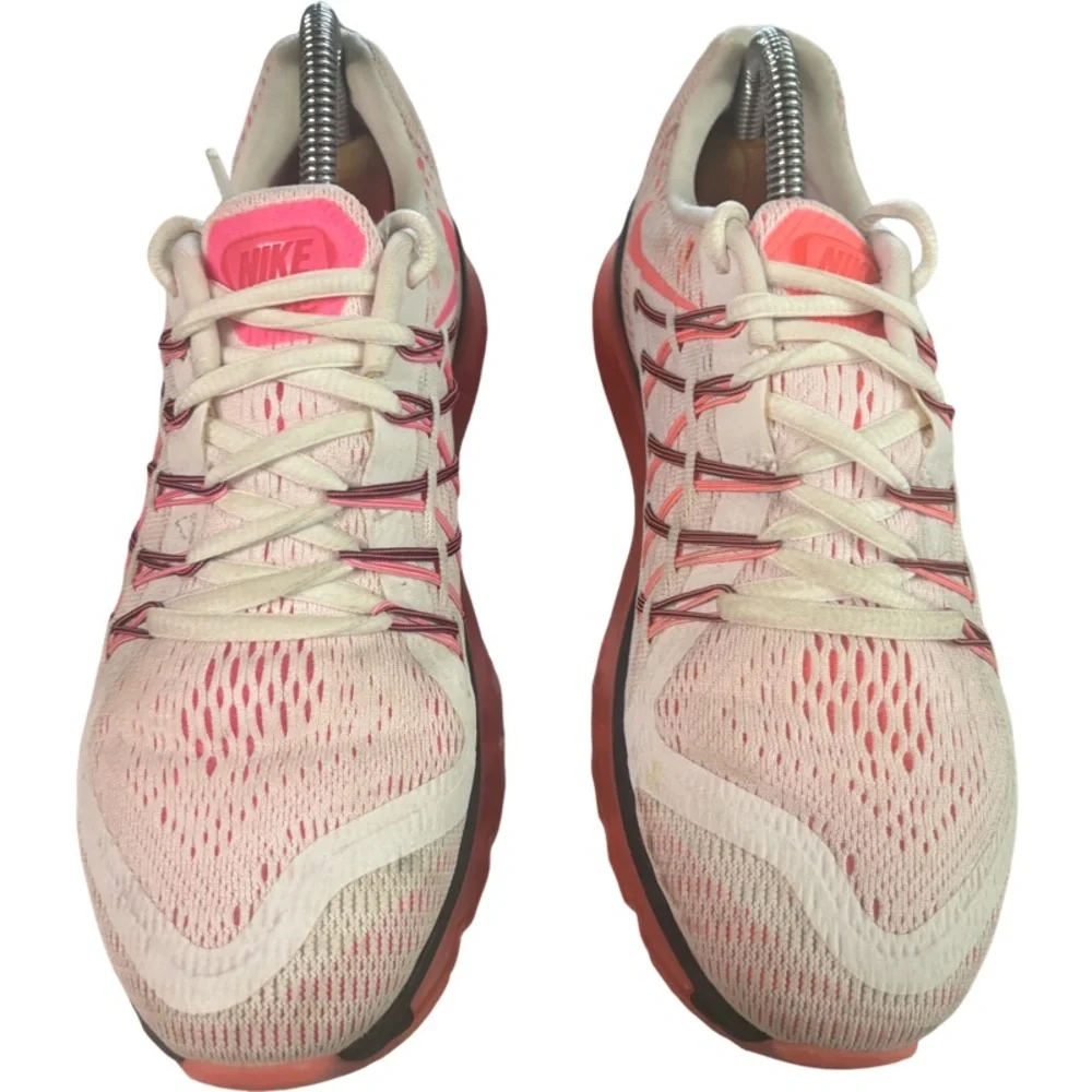 Nike Air Max Sneakers White Pink Pow Black 2015 Running Shoes - Size 7 - Picture 2 of 8